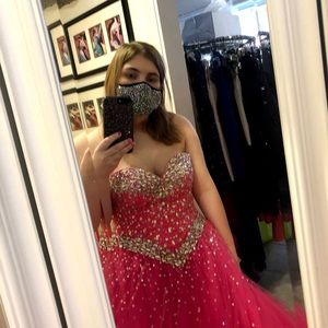Sparkling pink prom dress